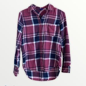 Aeropostale Maroon and Navy Flannel Size Small